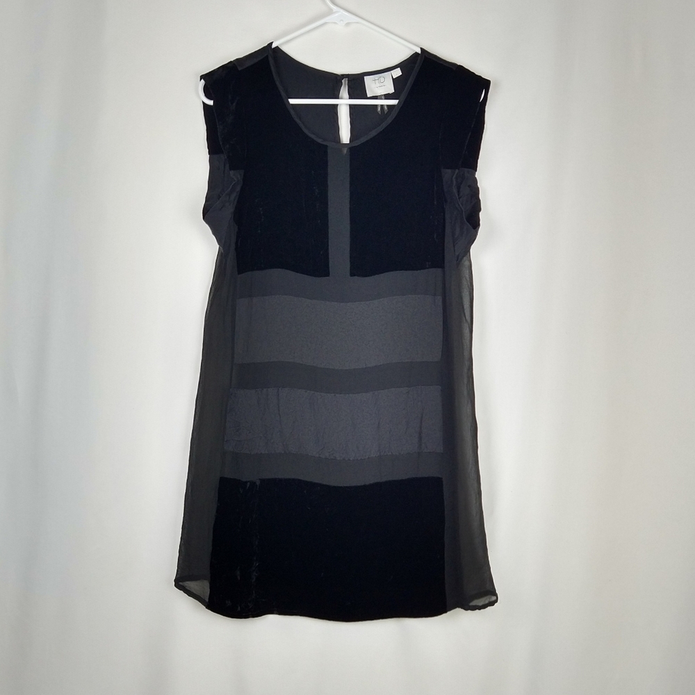 Anthro HD in Paris Black Silk Velvet Top Small